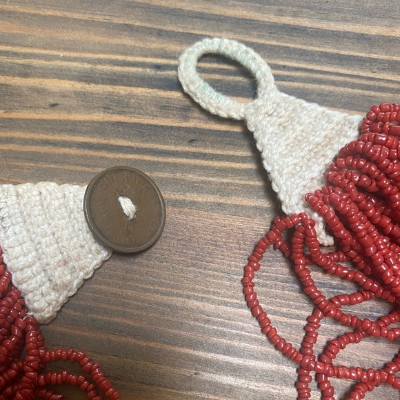 Vintage Handmade India Naga Coral Glass
Bead Necklace - Picture 2 of 6